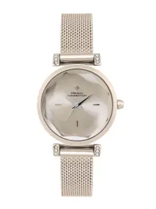 French Connection Women Embellished Dial & Stainless Steel Bracelet Style Straps Analogue Watch FCU5BRM