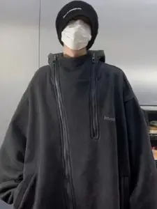 StyleCast Men Hooded Solid Casual Bomber Jacket