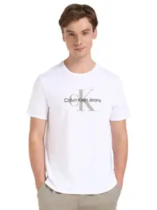 Calvin Klein Jeans Men Typography Printed Round Neck Cotton T-shirt