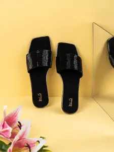 Inc 5 Women Embellished Open Toe Flats