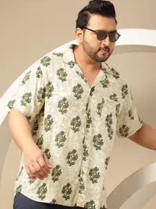 Sztori Plus Size Classic Floral Printed Casual Shirt