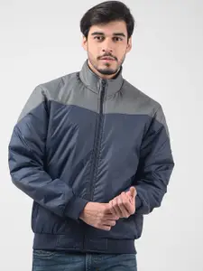 Numero Uno Men Mock Collar Solid Casual Lightweight Bomber Jacket