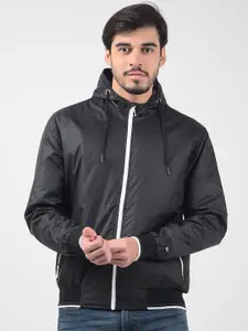 Numero Uno Men Hooded Solid Casual Bomber Lightweight Jacket
