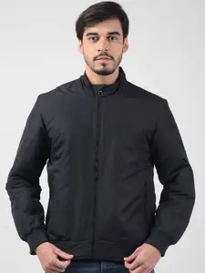 Numero Uno Men Mock Collar Solid Casual Lightweight Bomber Jacket