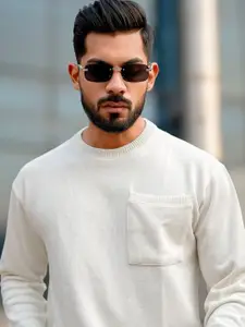 Maniac Men Solid Cotton Sweatshirt