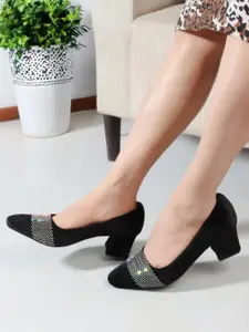 CORSICA Embellished Block Heel Pumps