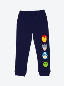YK Marvel Boys Marvel Avenger Graphic Printed Mid-Rise Joggers