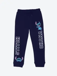 YK Disney Boys Disney Lilo & Stitch Printed Mid Rise Joggers