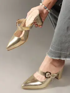 Lavie Women Pointed Toe Block Pumps with Buckles