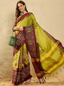 SERONA FABRICS Woven Design Embroidered Banarasi Saree