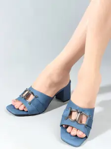 DressBerry Women Western Embellished Block Heels Sandals