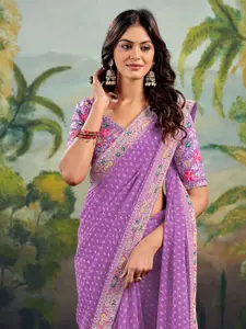 Satrani Bandhani Printed Embroidered Pure Georgette Saree