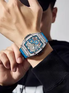 GIORDANO Men Embellished Dial & Leather Straps Analogue Watch GZ-50098-05