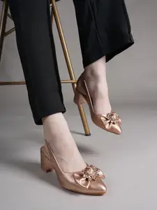 Lavie Women Embellished Block Heel Pumps with Bows