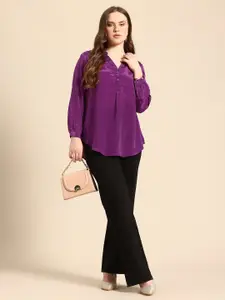 Qurvii Comfort Solid Half Placket Party Shirt