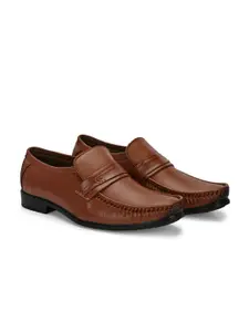 Azzaro Black Men Leather Formal Slip-Ons