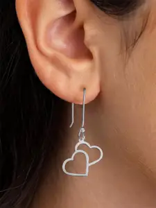 Sangria Love's Glow 925 Sterling Silver Heart Shaped Drop Earrings