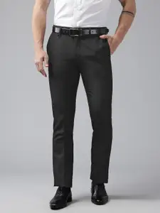 Blackberrys Men Textured Slim Fit Formal Trousers