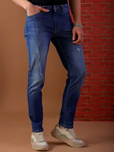 The Indian Garage Co Men Mildly Distressed Mid-Rise Slim Fit Jeans