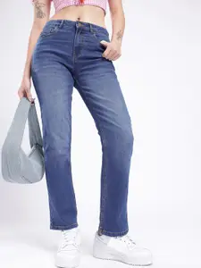 glitchez Women Stretchable Straight Heavy Fade Jeans