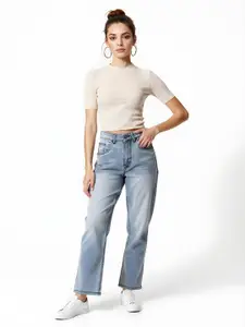 glitchez Women Relaxed Fit Light Fade Stretchable Jeans