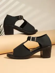 Denill Women Open Toe Closed Back Block Sandals