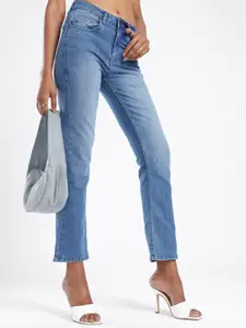 glitchez Women Stretchable Straight Heavy Fade Jeans