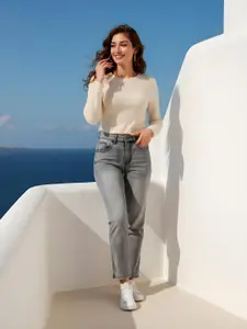 glitchez Women Relaxed Fit Light Fade Jeans