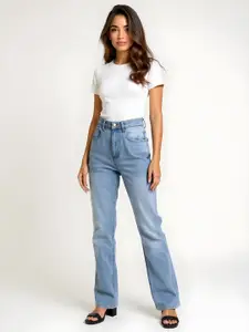 glitchez Women Relaxed Fit Light Fade Stretchable Jeans