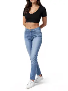 glitchez Women Slim Fit Light Fade Jeans