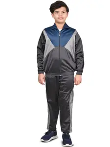 BAESD Boys Colourblocked Polo Collar Neck Tracksuit