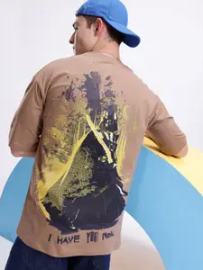 Kook N Keech Printed Drop-Shoulder Sleeves Pure Cotton Oversized T-shirt