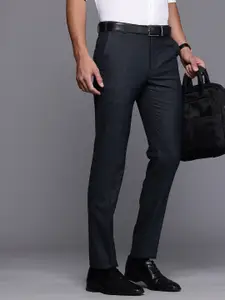 Raymond Men Checked Slim Fit Formal Trousers
