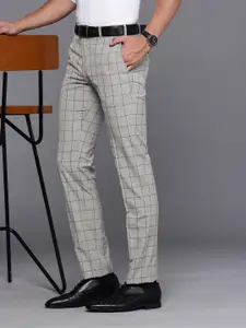 Raymond Men Checked Slim Fit Formal Trousers