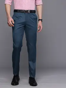 Raymond Men Textured Slim Fit Formal Trousers