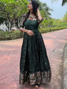 BAESD Floral Woven Anarkali Ethnic Dress
