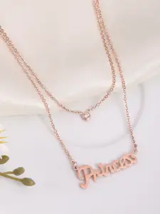 DressBerry Rose Gold Toned Layered Chain and Pendant