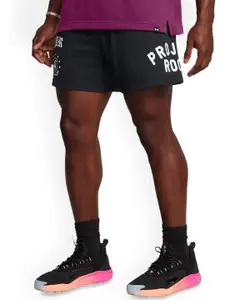 UNDER ARMOUR Badge Of Honor Men Printed Loose Fit Mid-Rise Sports Shorts