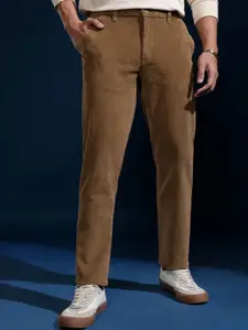 HIGHLANDER Men Corduroy Textured Smart Slim Fit Trouser