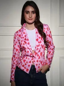 BAESD Printed Slim-Fit Single Breasted Blazer