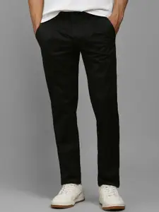 Louis Philippe Sport Men Pure Cotton Slim Fit Mid-Rise Pleated Trousers