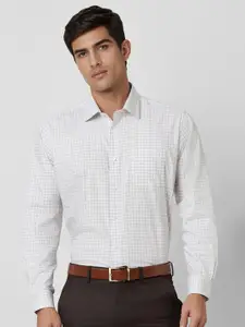 Van Heusen Men Spread Collar Micro Checked Cotton Formal Shirt