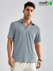 madfrog Men Striped Polo Collar T-shirt