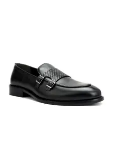 ROSSO BRUNELLO Men Textured Leather Formal Monk Shoes