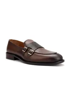 ROSSO BRUNELLO Men Leather Formal Monk Shoes