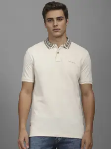 Louis Philippe Jeans Men Solid Polo Collar Cotton T-shirt