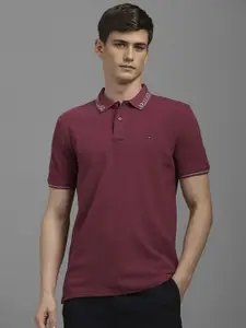 Louis Philippe Jeans Men Solid Polo Collar Cotton T-shirt