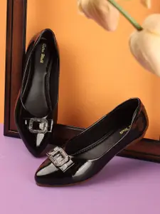 Retro Walk Women Embellished Ballerinas with Buckles Flats