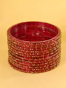 LAVAZZA Set Of 12 Raindrop Glass Crystals & Zircon Diamond Beaded Bangles