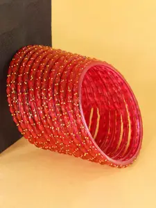 LAVAZZA Set Of 12 Raindrop Glass Crystals & Zircon Diamond Beaded Bangles